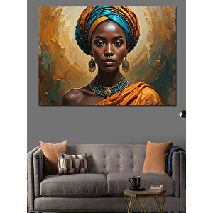 Afrikalı Kadın Portresi Sanatı Dekoratif Kanvas - Mdf Ahşap Tablo