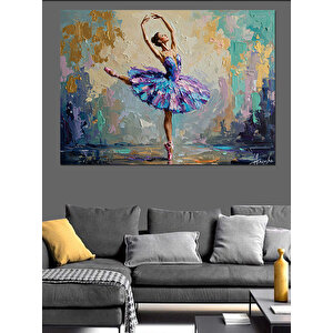 Fırça İziyle Balerin Dekoratif Kanvas - Mdf Ahşap Tablo 100x140 cm