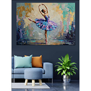 Fırça İziyle Balerin Dekoratif Kanvas - Mdf Ahşap Tablo 100x140 cm