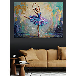 Fırça İziyle Balerin Dekoratif Kanvas - Mdf Ahşap Tablo 50x70 cm