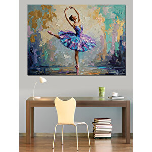 Fırça İziyle Balerin Dekoratif Kanvas - Mdf Ahşap Tablo