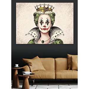Kraliçe Palyaço Portre İllüstrasyon Dekoratif Kanvas - Mdf Ahşap Tablo 100x140 cm