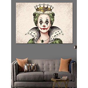 Kraliçe Palyaço Portre İllüstrasyon Dekoratif Kanvas - Mdf Ahşap Tablo 100x140 cm
