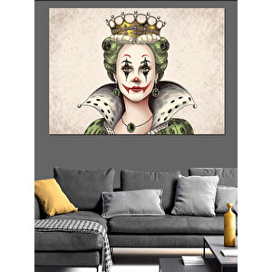 Kraliçe Palyaço Portre İllüstrasyon Dekoratif Kanvas - Mdf Ahşap Tablo