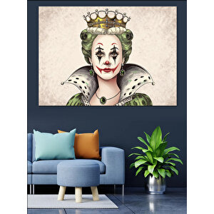Kraliçe Palyaço Portre İllüstrasyon Dekoratif Kanvas - Mdf Ahşap Tablo 50x70 cm