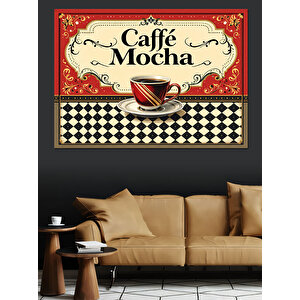 Vintage Caffe Mocha Posteri Dekoratif Kanvas - Mdf Ahşap Tablo 25x35 cm