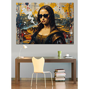 Gözlük Takan Asil Kadın Dekoratif Kanvas - Mdf Ahşap Tablo 50x70 cm