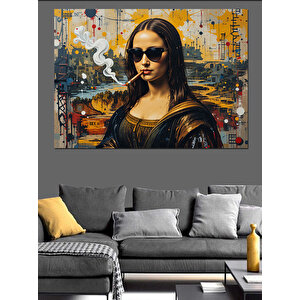 Gözlük Takan Asil Kadın Dekoratif Kanvas - Mdf Ahşap Tablo 50x70 cm