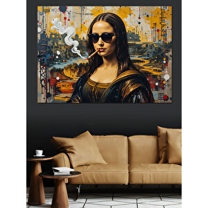 Gözlük Takan Asil Kadın Dekoratif Kanvas - Mdf Ahşap Tablo 50x70 cm