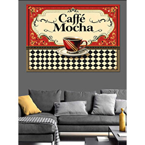 Vintage Caffe Mocha Posteri Dekoratif Kanvas - Mdf Ahşap Tablo 70x100 cm