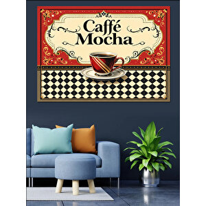 Vintage Caffe Mocha Posteri Dekoratif Kanvas - Mdf Ahşap Tablo 70x100 cm