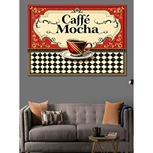 Vintage Caffe Mocha Posteri Dekoratif Kanvas - Mdf Ahşap Tablo