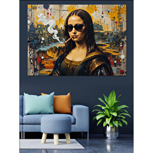 Gözlük Takan Asil Kadın Dekoratif Kanvas - Mdf Ahşap Tablo