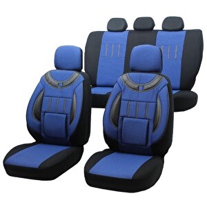 Mitsubishi Airtrek Uyumlu Jakarlı Oto Koltuk Kılıfı Mavi-Siyah