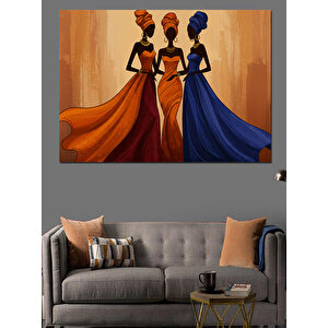 Afrikalı Kadınlar Dekoratif Kanvas - Mdf Ahşap Tablo 100x140 cm