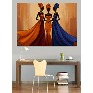 Afrikalı Kadınlar Dekoratif Kanvas - Mdf Ahşap Tablo 100x140 cm