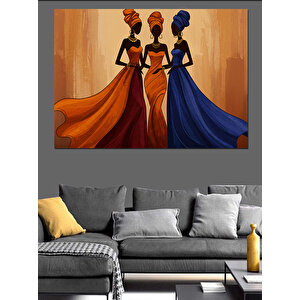 Afrikalı Kadınlar Dekoratif Kanvas - Mdf Ahşap Tablo 100x140 cm