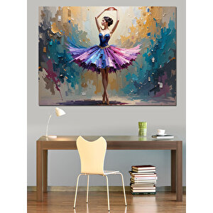 Soyut Fırça Balerin Dekoratif Kanvas - Mdf Ahşap Tablo 35x50 cm