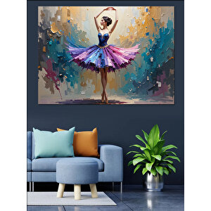 Soyut Fırça Balerin Dekoratif Kanvas - Mdf Ahşap Tablo