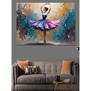 Soyut Fırça Balerin Dekoratif Kanvas - Mdf Ahşap Tablo