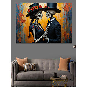 İskelet Damat Figürü Dekoratif Kanvas - Mdf Ahşap Tablo 70x100 cm