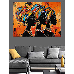 Afrika Kadın Portreleri Dekoratif Kanvas - Mdf Ahşap Tablo 25x35 cm