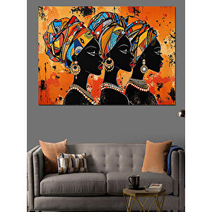 Afrika Kadın Portreleri Dekoratif Kanvas - Mdf Ahşap Tablo 35x50 cm