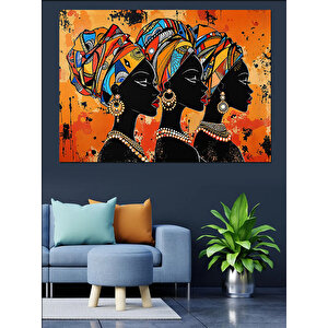 Afrika Kadın Portreleri Dekoratif Kanvas - Mdf Ahşap Tablo