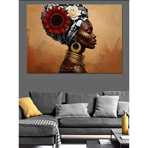 Afrikalı Kadın Portresi Dekoratif Kanvas - Mdf Ahşap Tablo