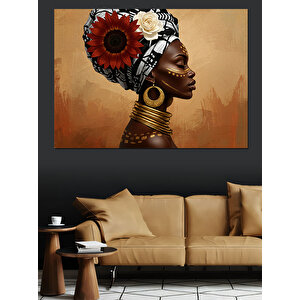 Afrikalı Kadın Portresi Dekoratif Kanvas - Mdf Ahşap Tablo
