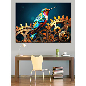 Dişli Arasında Renkli Saka Dekoratif Kanvas - Mdf Ahşap Tablo