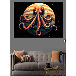 Kırmızı Gezegenin Ahtapotu Dekoratif Kanvas - Mdf Ahşap Tablo