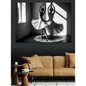 Gölgedeki Balerin Silüeti Dekoratif Kanvas - Mdf Ahşap Tablo