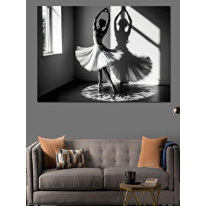 Gölgedeki Balerin Silüeti Dekoratif Kanvas - Mdf Ahşap Tablo 70x100 cm