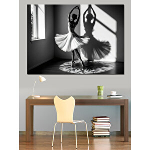 Gölgedeki Balerin Silüeti Dekoratif Kanvas - Mdf Ahşap Tablo 70x100 cm
