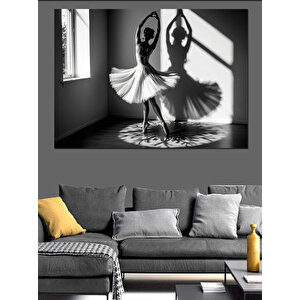 Gölgedeki Balerin Silüeti Dekoratif Kanvas - Mdf Ahşap Tablo 70x100 cm