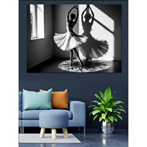 Gölgedeki Balerin Silüeti Dekoratif Kanvas - Mdf Ahşap Tablo