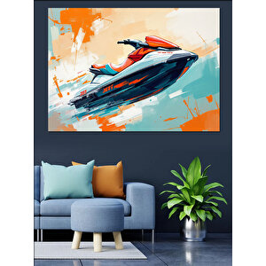 Fırça İzi Jet Siki Dekoratif Kanvas - Mdf Ahşap Tablo