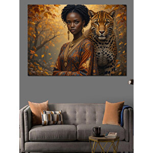 Ceylan Bakışlı Afrika Kadını Dekoratif Kanvas - Mdf Ahşap Tablo