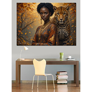 Ceylan Bakışlı Afrika Kadını Dekoratif Kanvas - Mdf Ahşap Tablo