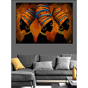 Renkli Kıyafetli Afrikalı Kadınlar Dekoratif Kanvas - Mdf Ahşap Tablo