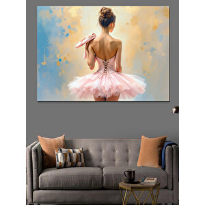 Balerin Kıyafetli Zarif Kadın Dekoratif Kanvas - Mdf Ahşap Tablo 100x140 cm