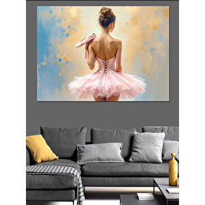 Balerin Kıyafetli Zarif Kadın Dekoratif Kanvas - Mdf Ahşap Tablo 100x140 cm
