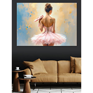 Balerin Kıyafetli Zarif Kadın Dekoratif Kanvas - Mdf Ahşap Tablo