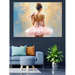 Balerin Kıyafetli Zarif Kadın Dekoratif Kanvas - Mdf Ahşap Tablo