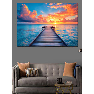 Ahşap İskele Manzarası Dekoratif Kanvas - Mdf Ahşap Tablo