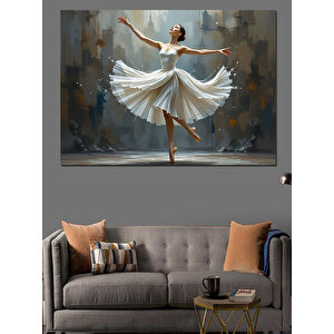 Dönen Zarif Balerin Kadın Dekoratif Kanvas - Mdf Ahşap Tablo 100x140 cm