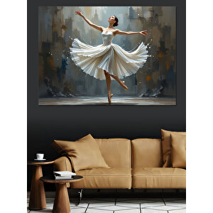 Dönen Zarif Balerin Kadın Dekoratif Kanvas - Mdf Ahşap Tablo