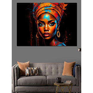 Afrikalı Kadın Portresi Dekoratif Kanvas - Mdf Ahşap Tablo