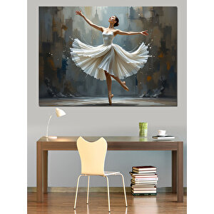 Dönen Zarif Balerin Kadın Dekoratif Kanvas - Mdf Ahşap Tablo 25x35 cm